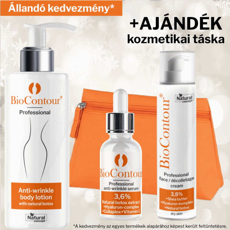 Arc- és testápolási csomag + Ajándék kozmetikai táska 1 Arc- és testápolási csomag + Ajándék kozmetikai táska